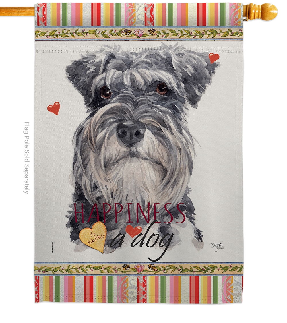 Miniature Schnauzer Happiness House Flag