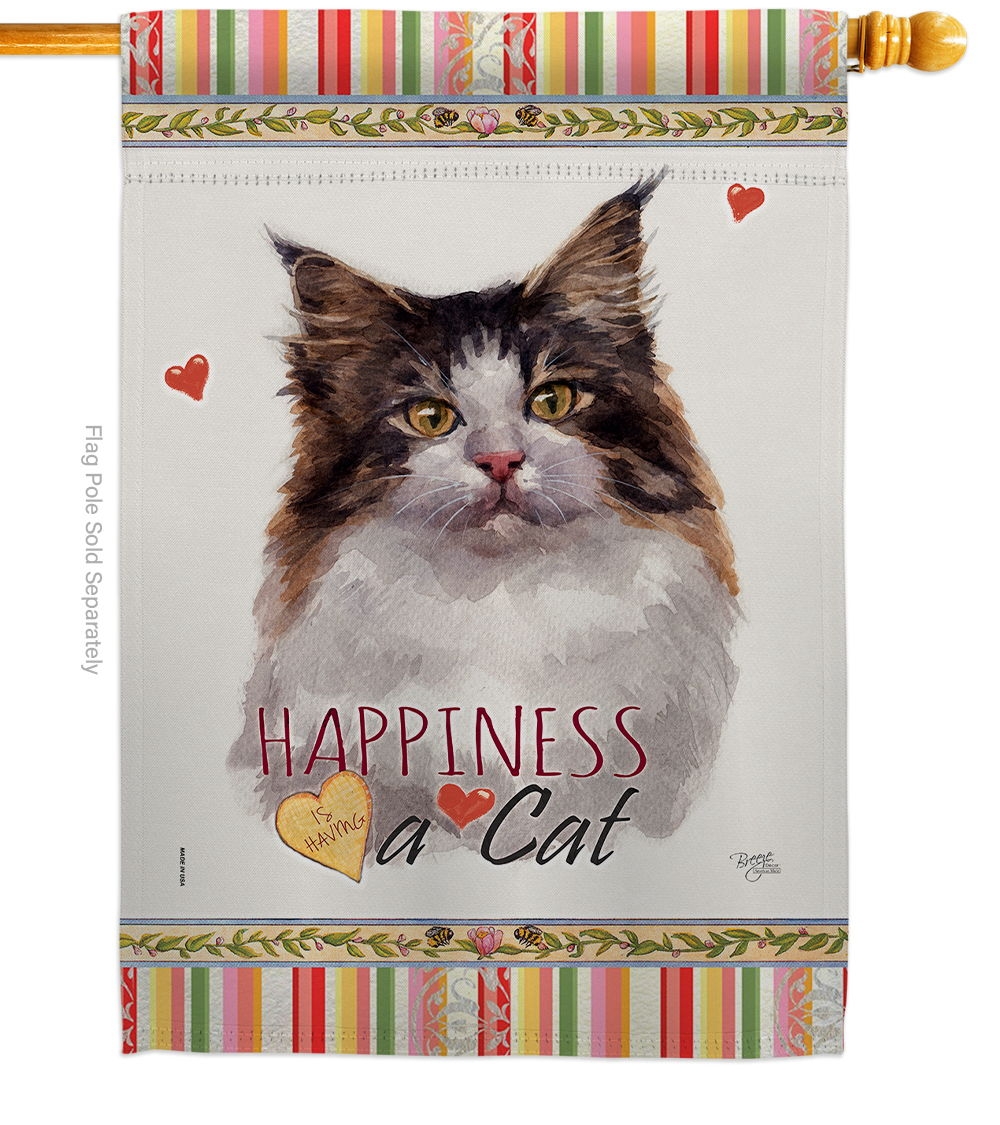 Norwegian Forest Happiness House Flag