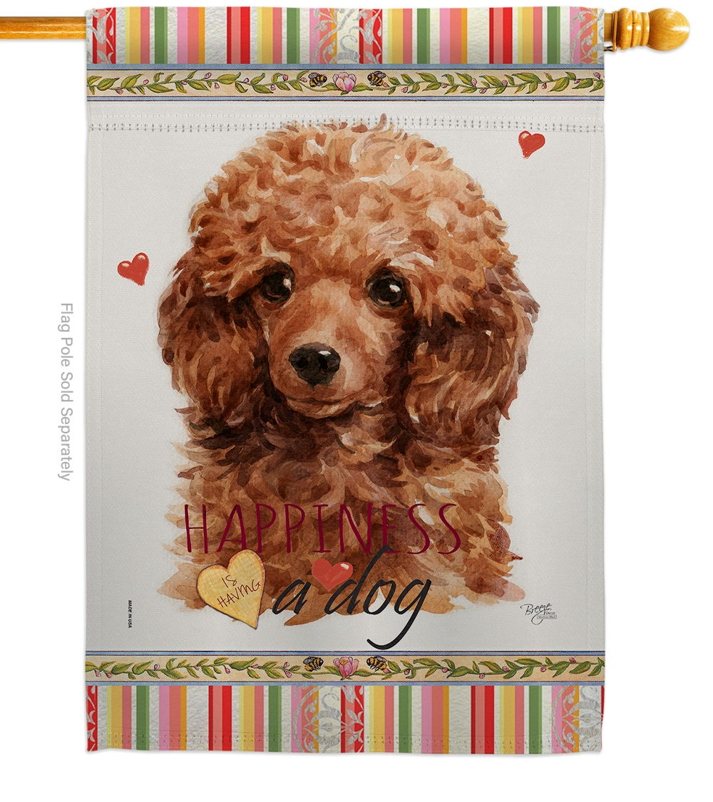 Miniature Poodle Happiness House Flag