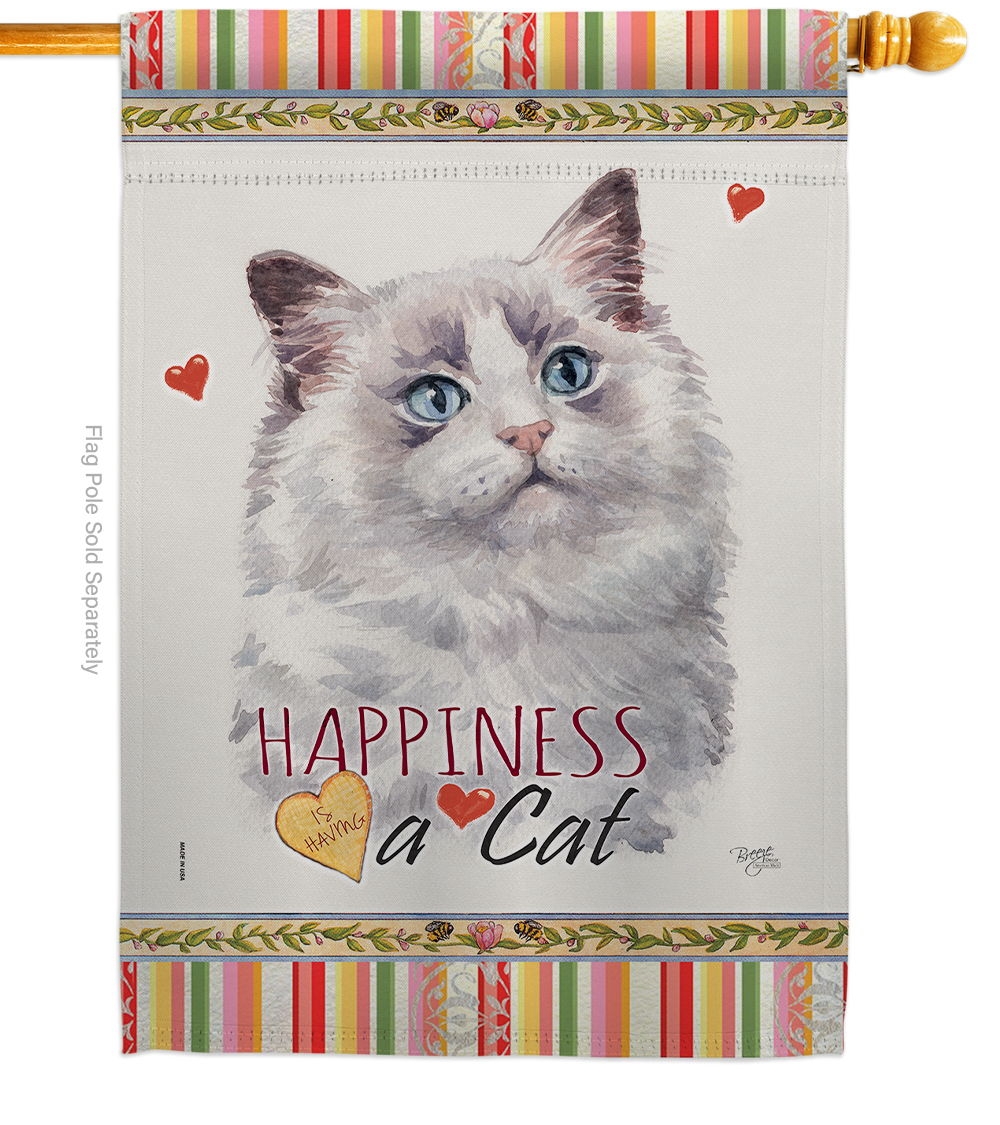 Bicolor Ragdoll Happiness House Flag