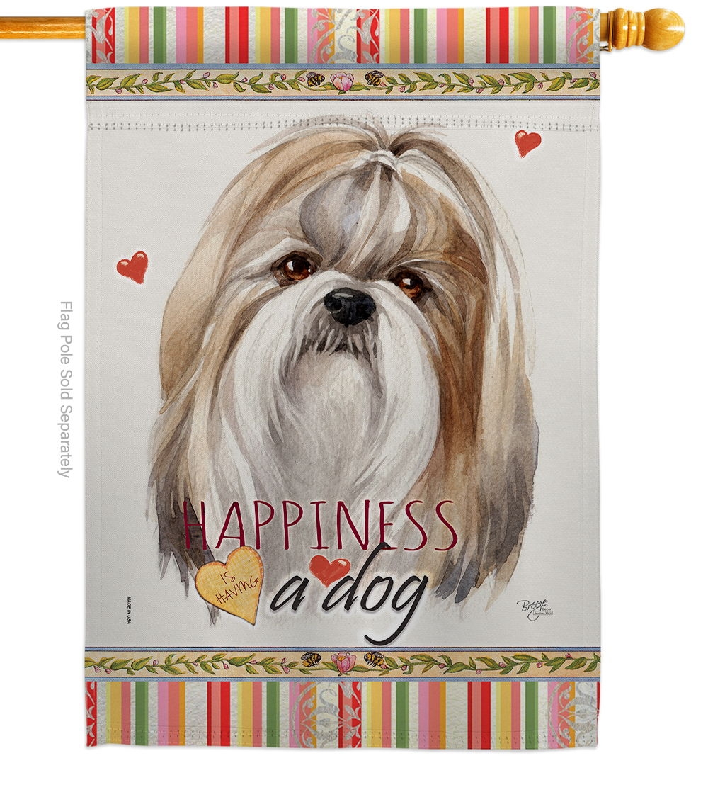 Shih Tzu Happiness House Flag