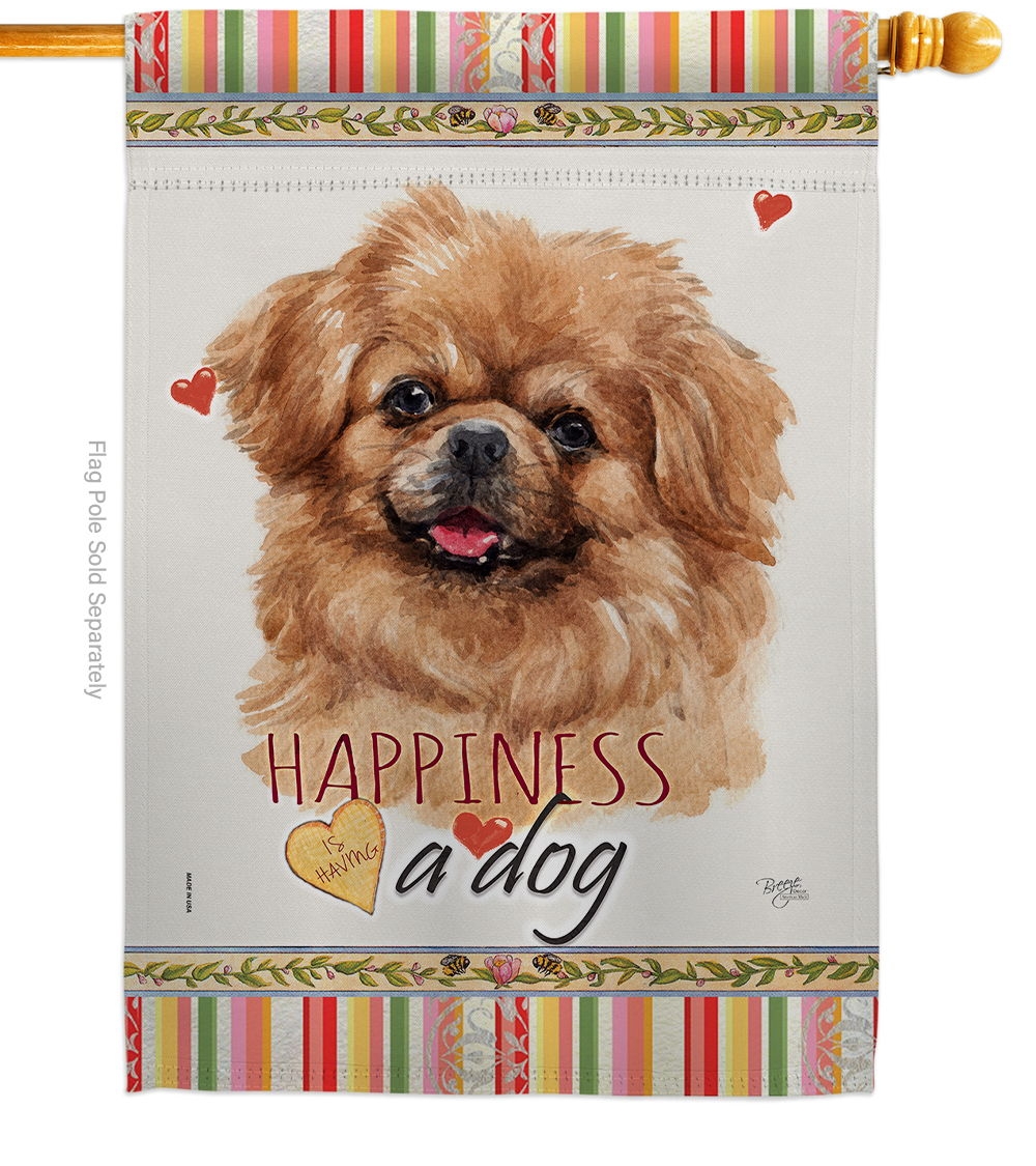 Tibetan Spaniel Happiness House Flag
