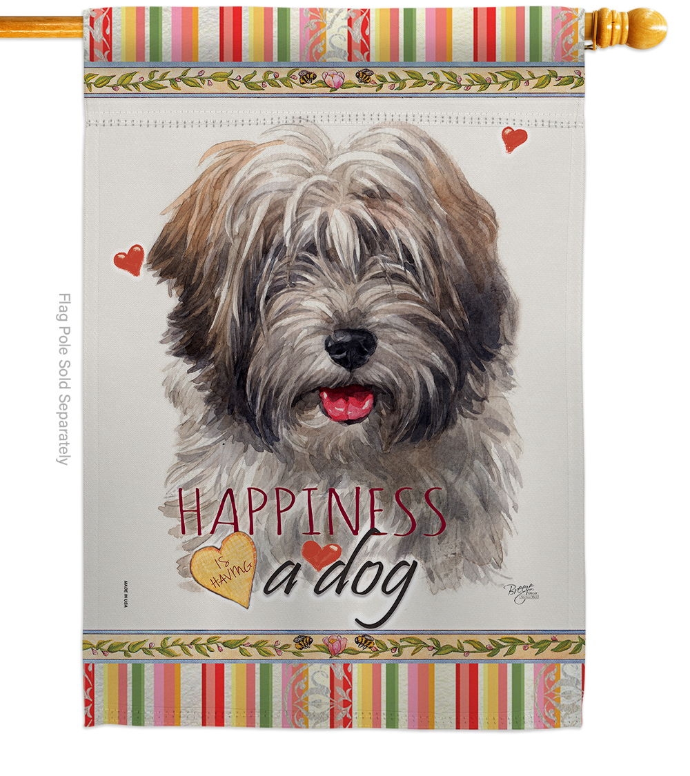 Tibetan Terrier Happiness House Flag