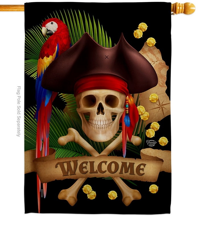 Pirate Ahoy Mate House Flag