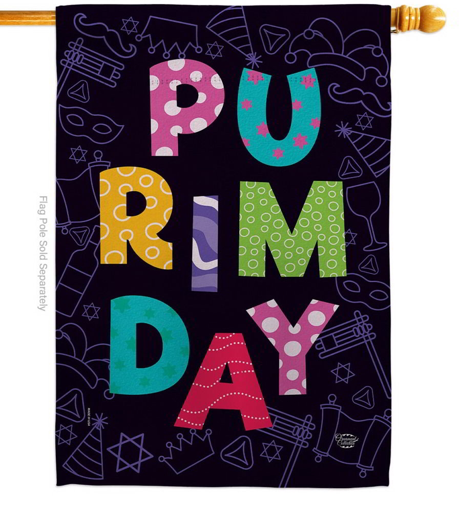 Joyful Purim House Flag