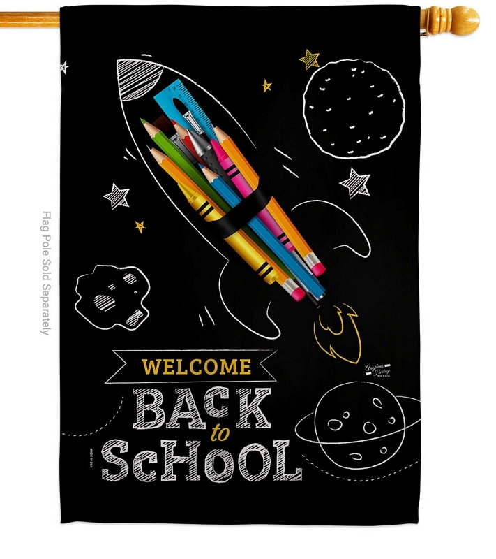 Welcome Back To School House Flag