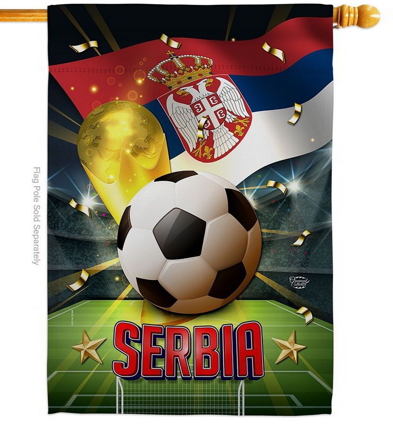 World Cup Serbia House Flag