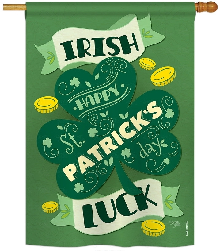 Golden Irish Luck House Flag