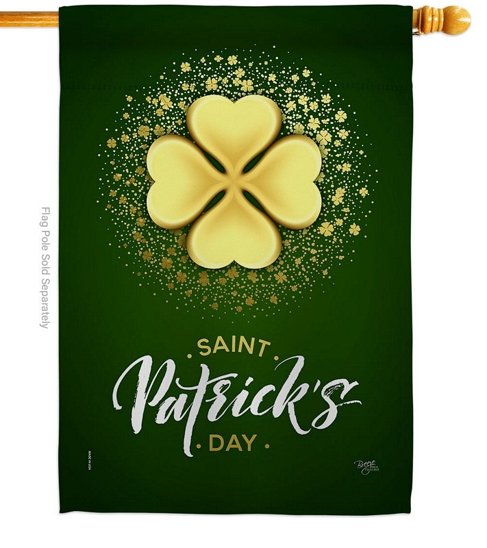 Gold Shamrock House Flag