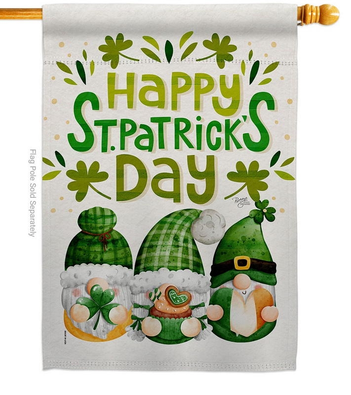 St. Patty Trop Gnome House Flag