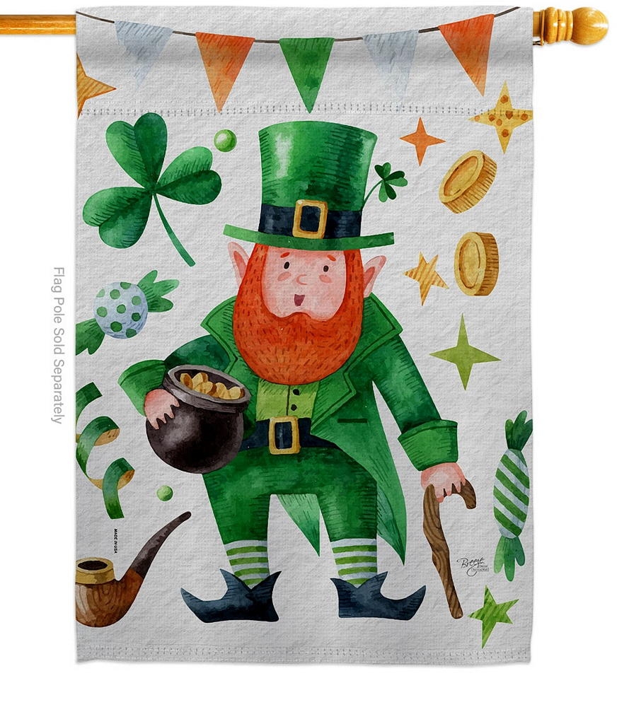 Leprechaun Gold House Flag