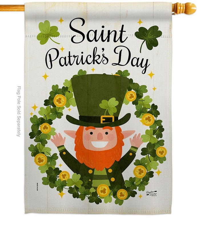 St. Patrick\'s Wreath House Flag