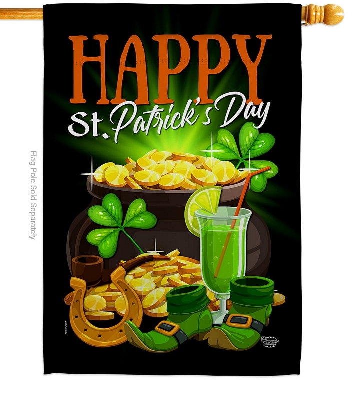 Happy Saint Patrick Day House Flag