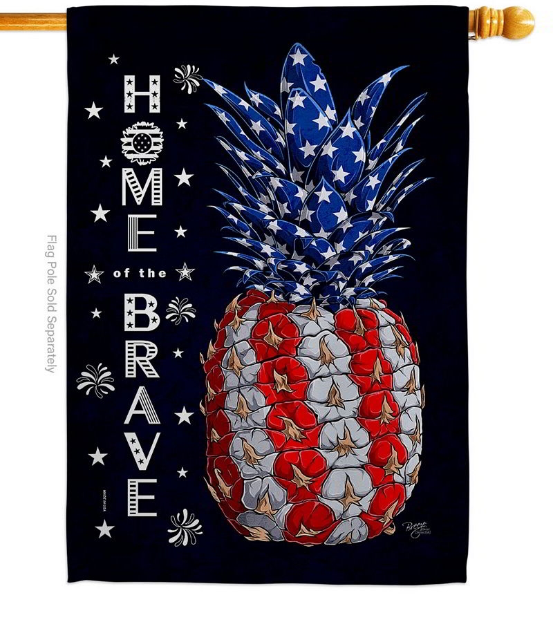 Patriotic Pineapple House Flag