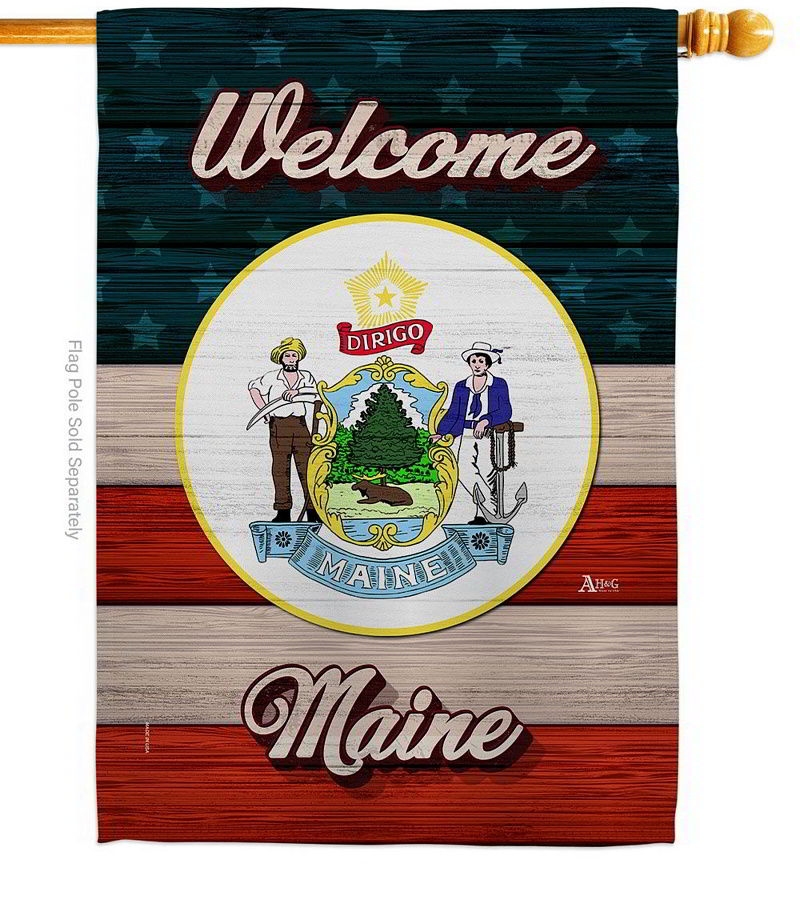 Welcome Maine House Flag