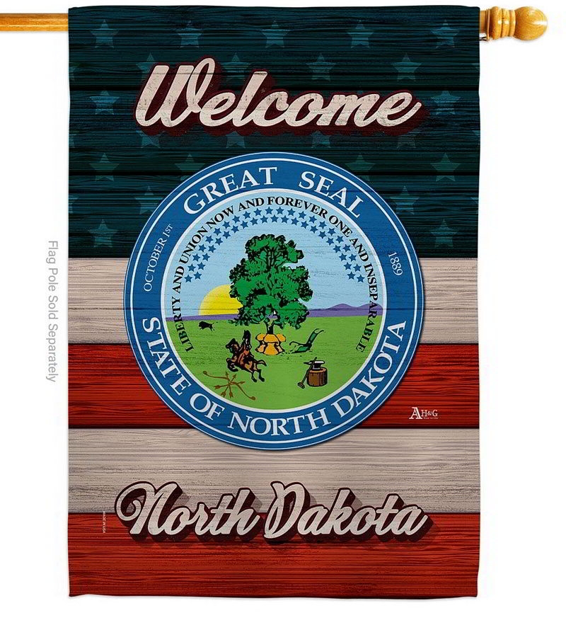 Welcome North Dakota House Flag