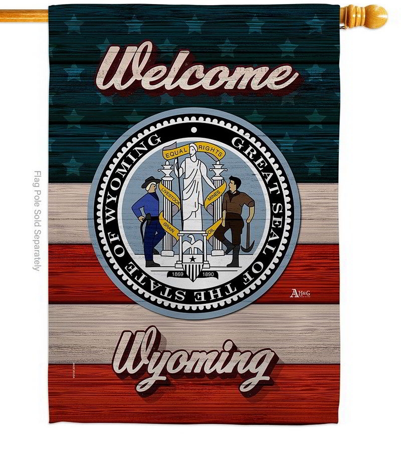 Welcome Wyoming House Flag