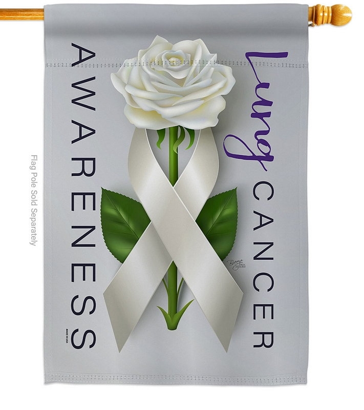 Lung Cancer Awareness House Flag