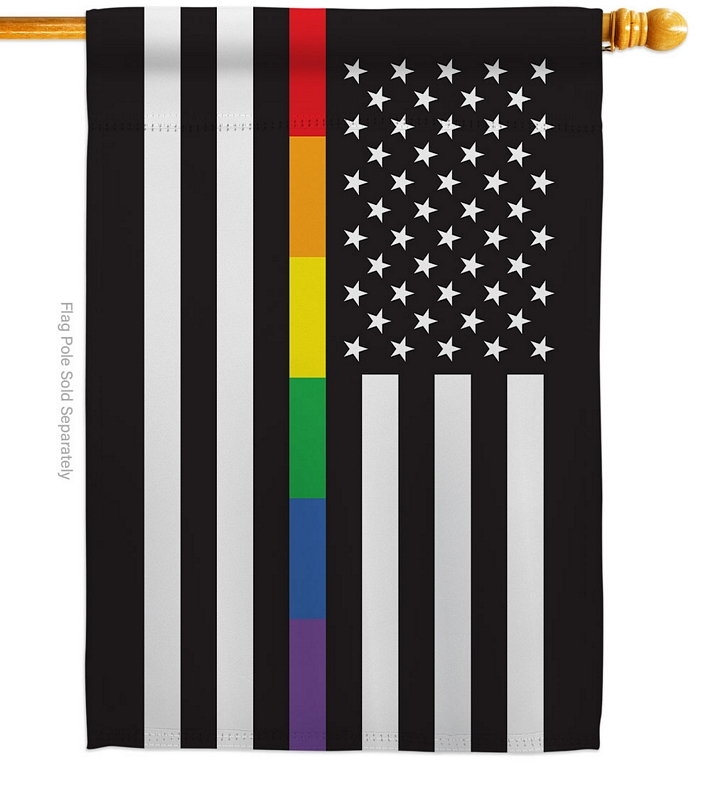 US Rainbow Thin Line House Flag