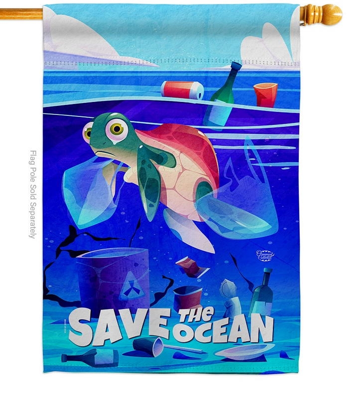 Save The Ocean House Flag