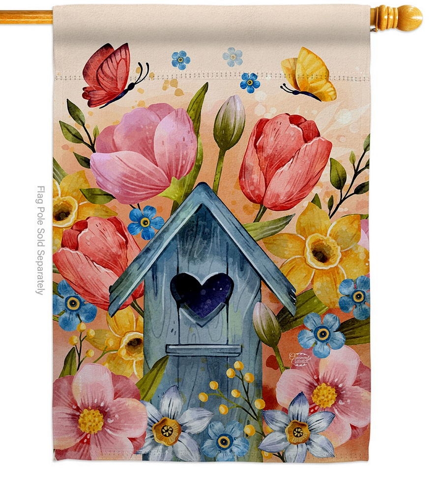 My Birdhouse House Flag