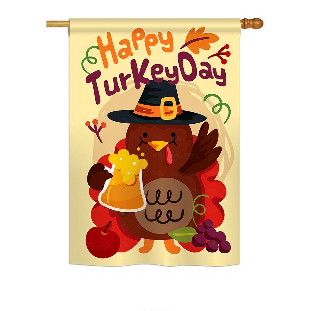 Happy Turkey Day House Flag