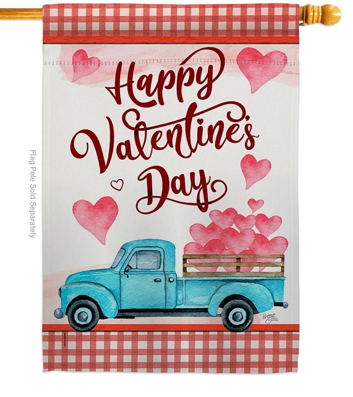 Valentines Truck House Flag