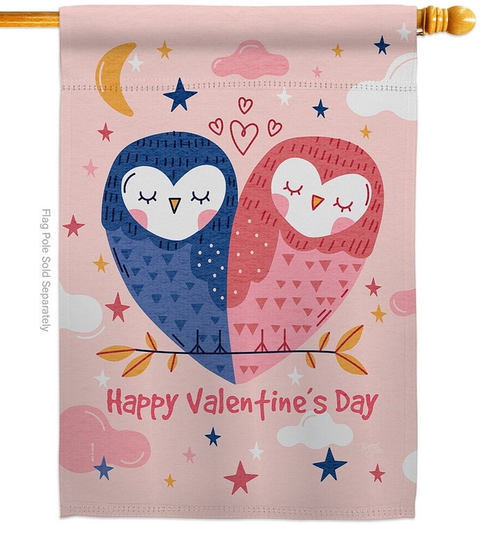 Owl Love House Flag