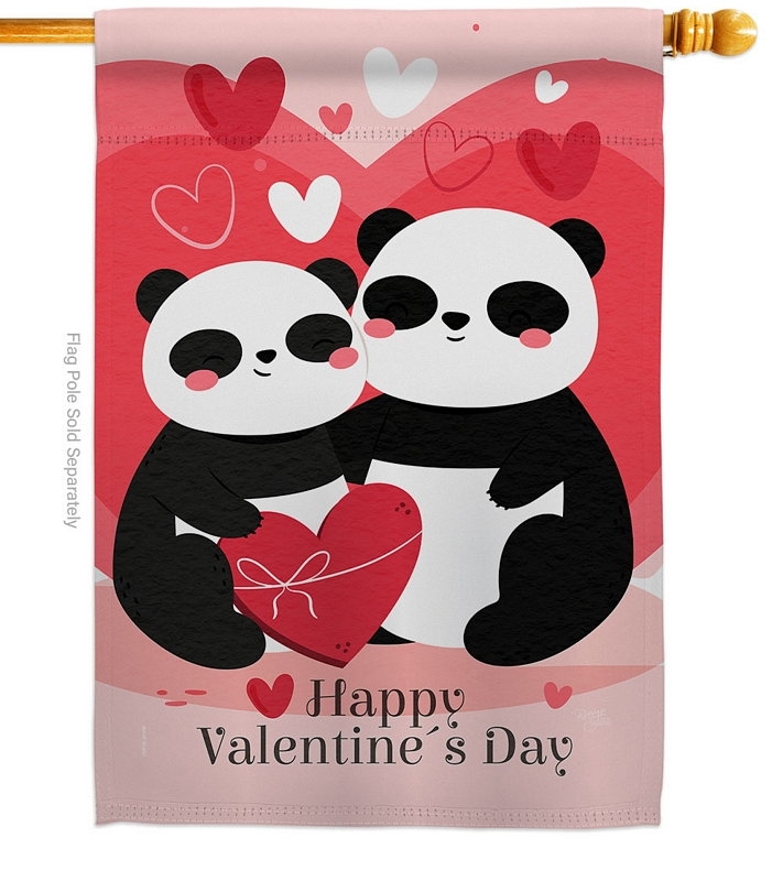 Panda With Love House Flag