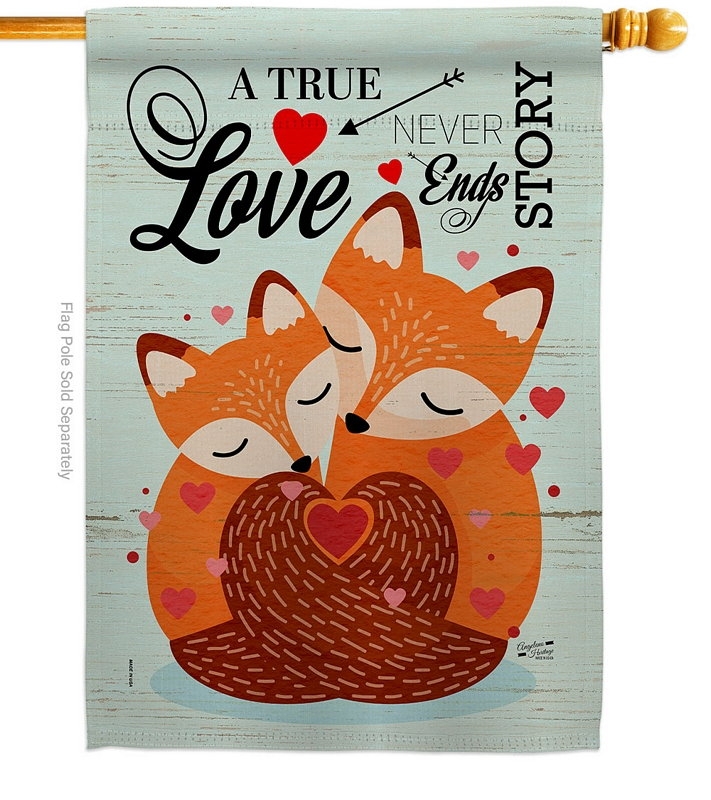 Foxes Love Decorative House Flag