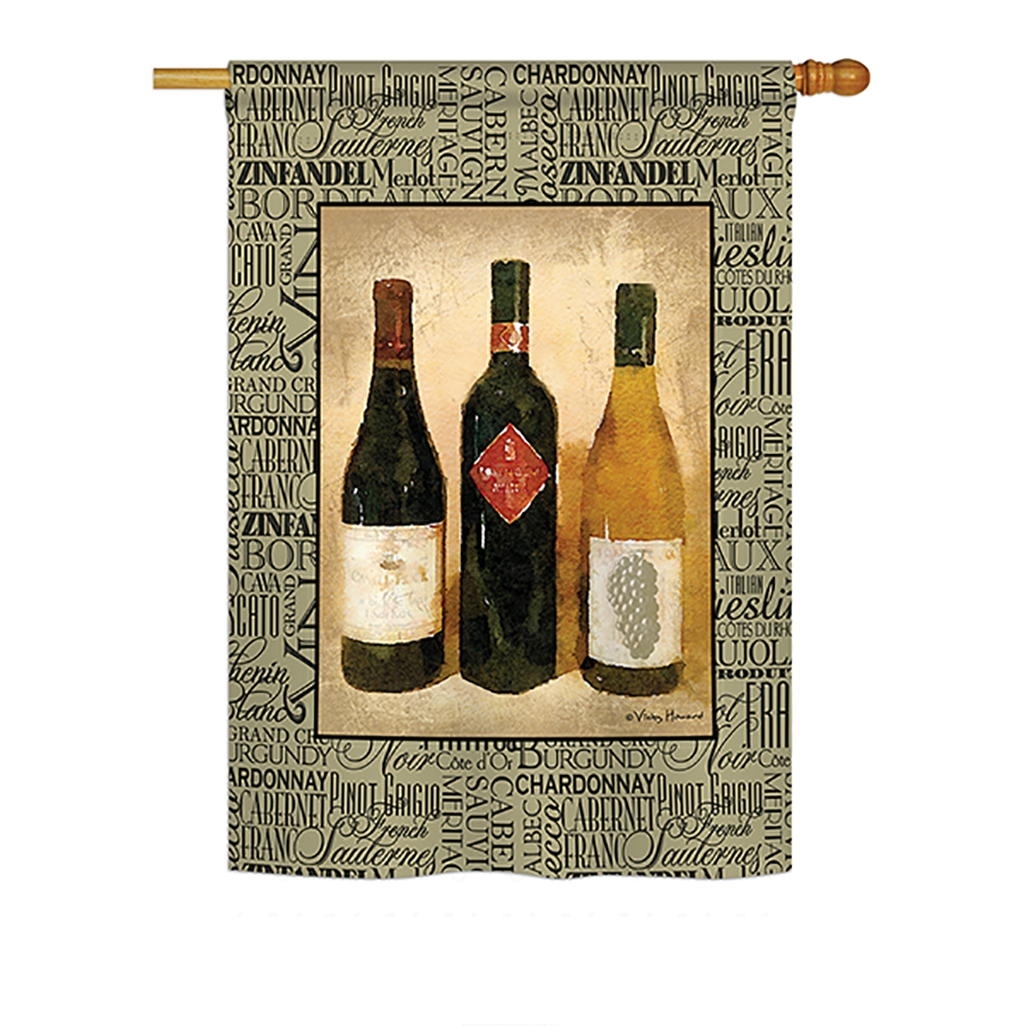 3 Wine Bottles House Flag