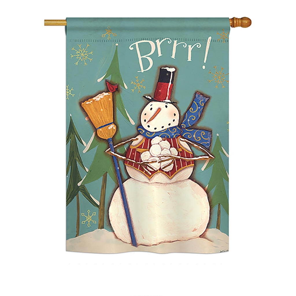 Winter Snowman Brrr! House Flag