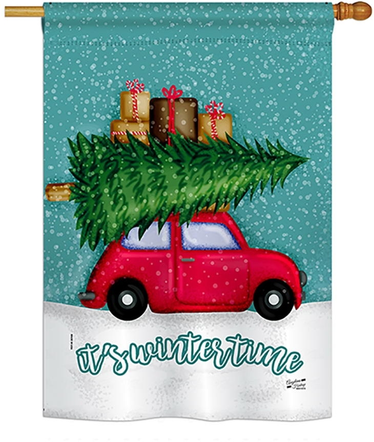 It\'s Winter Time House Flag