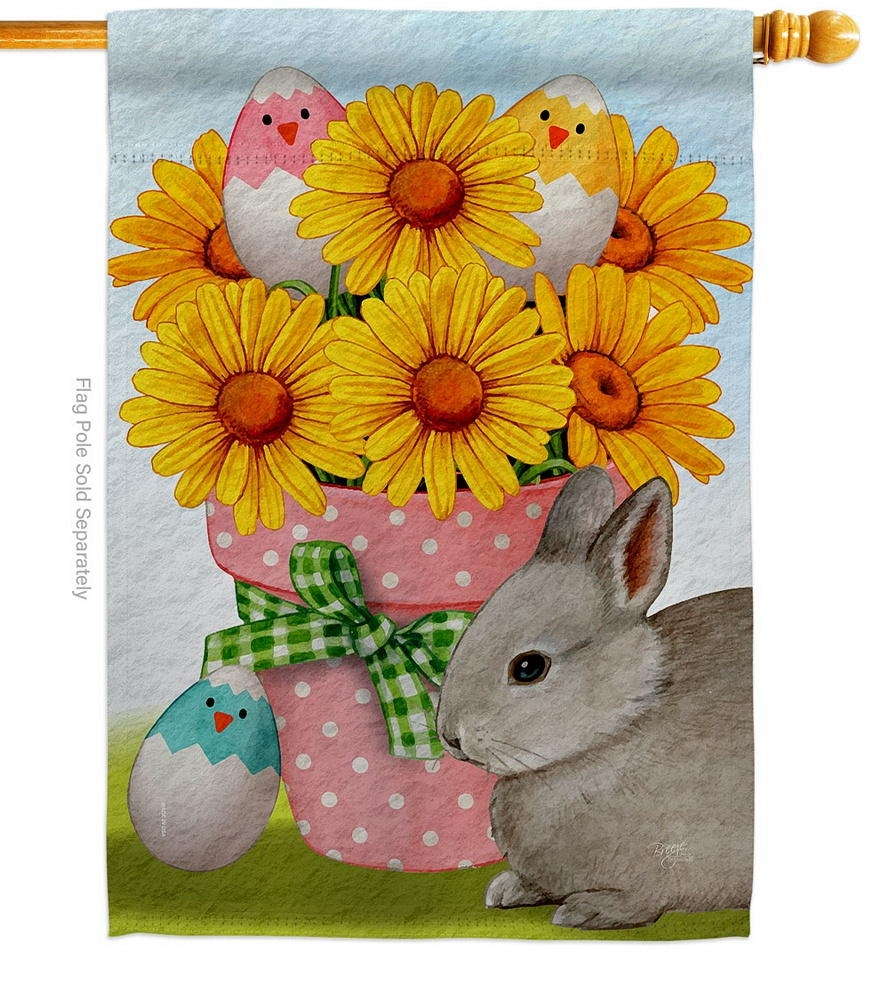 Daisy With Bunny House Flag