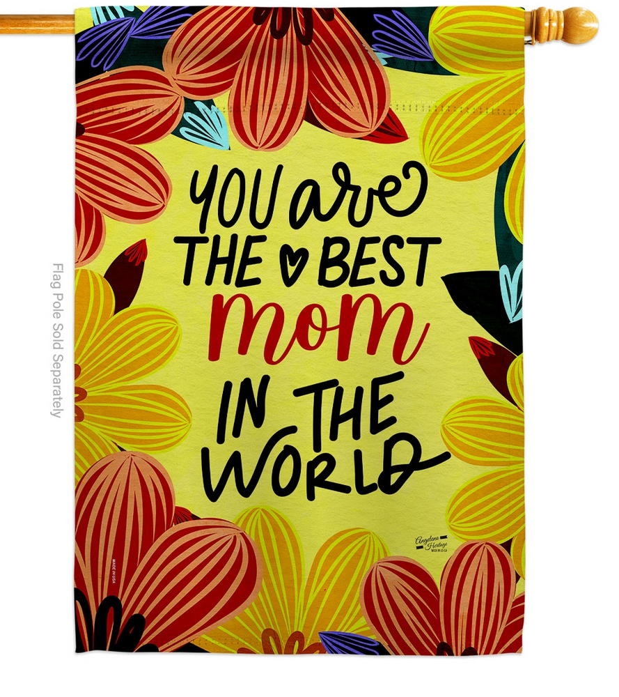 World Best Mom House Flag