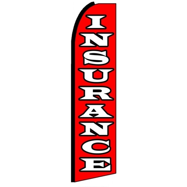 Insurance Red Feather Flag 3' x 11.5'