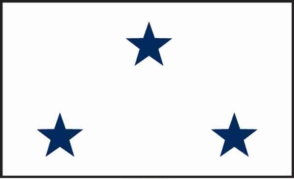 3\' x 5\' 3 Star Non-Seagoing Navy High Wind, US Made Flag