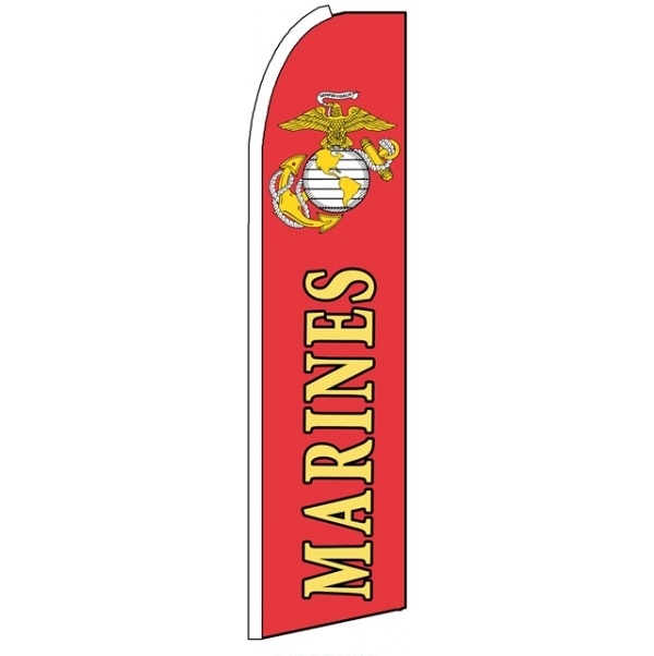 Marines Wind Feather Flag 3\' x 11.5\'