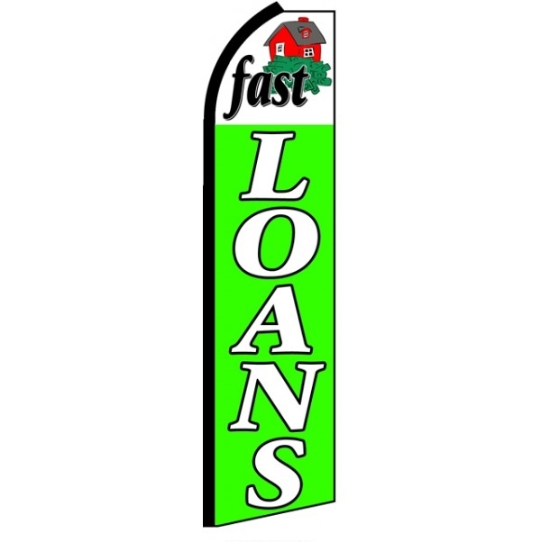 Loans Green Feather Flag 3\' x 11.5\'