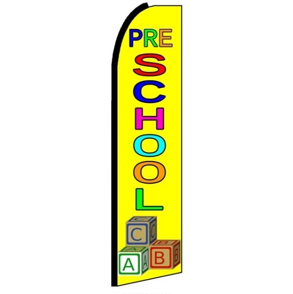 Pre School Feather Flag 3\' x 11.5\'