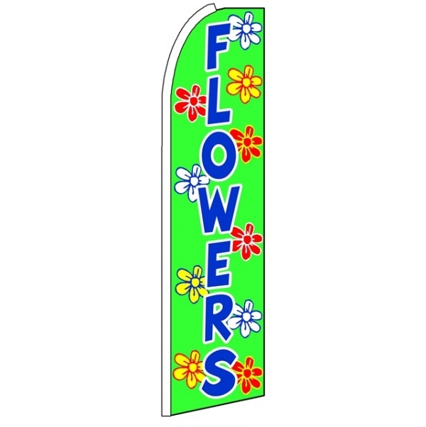 Flowers Feather Flag 3' x 11.5'