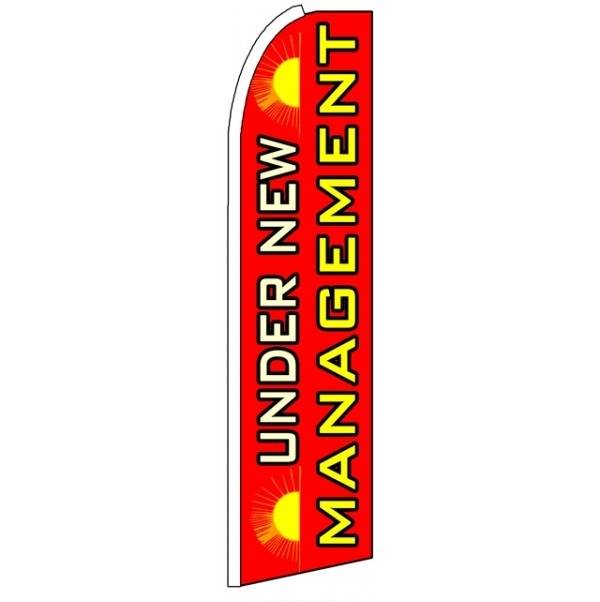 Under New Management Red Feather Flag 3\' x 11.5\'