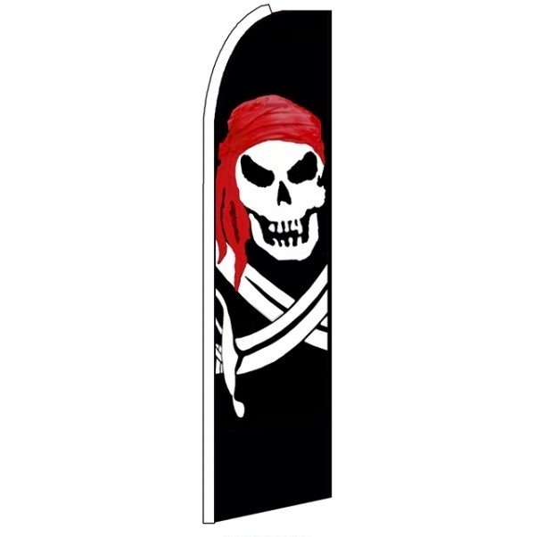 Pirate Feather Flag 3\' x 11.5\'