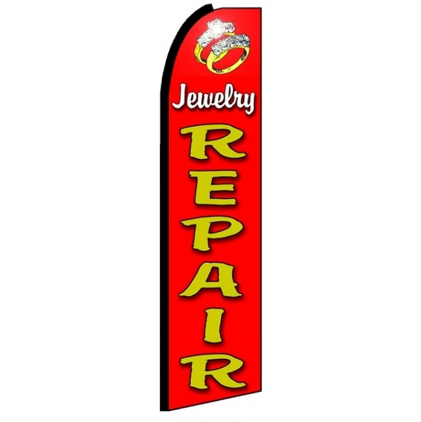 Jewelry Repair Feather Flag 3' x 11.5'