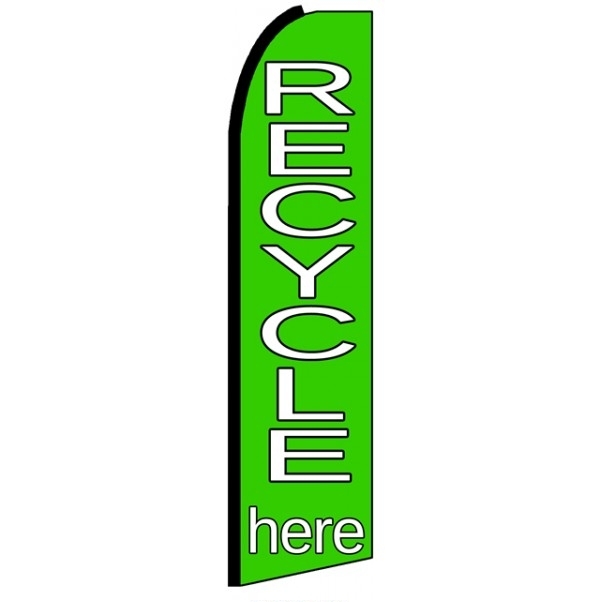 Recycle Here Feather Flag 3\' x 11.5\'