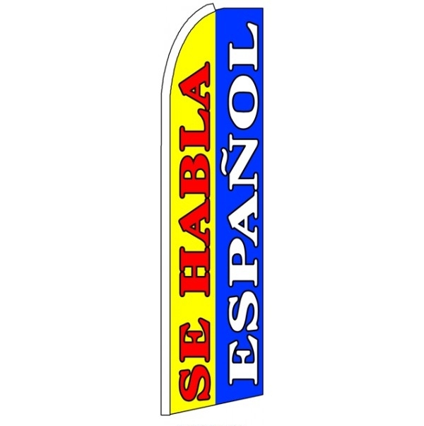 Se Habla Espanol (Sideways) Feather Flag 3' x 11.5'