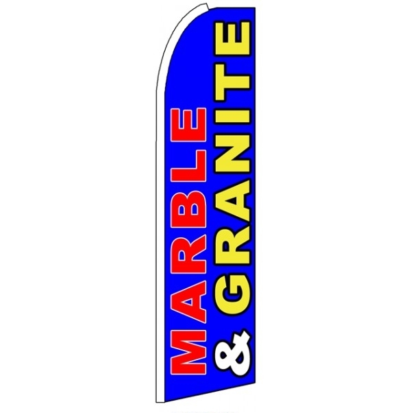 Marble & Granite Blue Feather Flag 3\' x 11.5\'