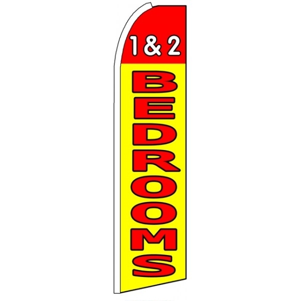 1&2 Bedrooms Wind Feather Flag 2.5' x 11'