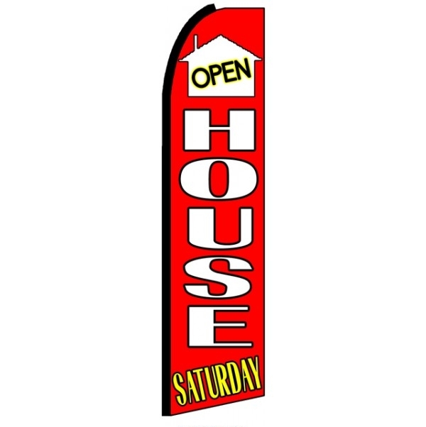 Open House Saturday Feather Flag 3\' x 11.5\'