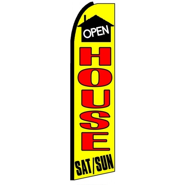 Open House Sat / Sun Feather Flag 3\' x 11.5\'